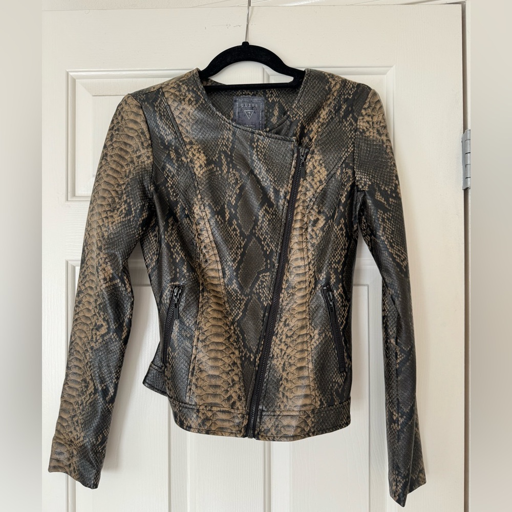 XS GUESS Faux leather Croc Jacket